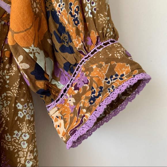 Free People Boho Dress High Neck Open Back Size XS - Picture 3 of 7